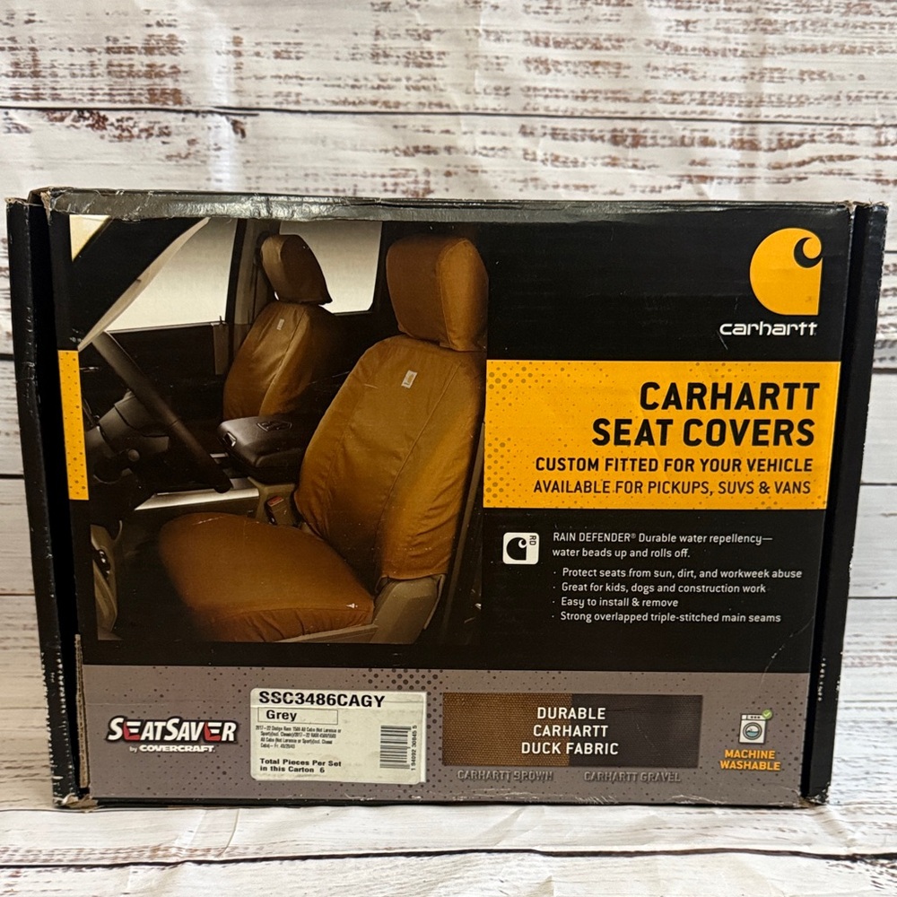 Carhartt GREY Seat Saver Seat Covers Set- 17-22 Dodge Ram-NWT